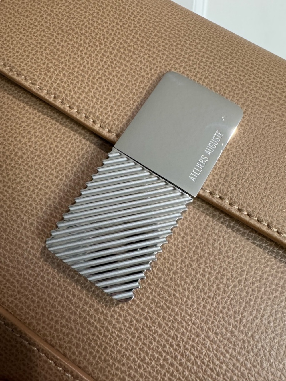 Ateliers Auguste Mini Marley in Cappuccino Grained Leather with Silver Hardware - Picture 4 of 8